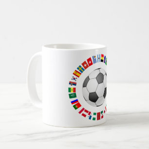 CANECA DE CAFÉ CÍRCULO DE BANDEIRAS DE EQUIPE DE FUTEBOL 2018