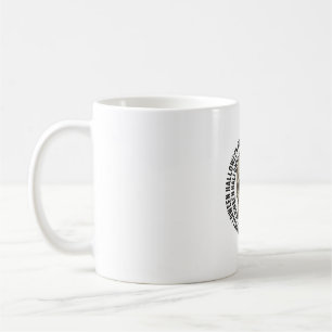 Caneca De Café Círculo de Caveira de Halloween Desenho de Gravura