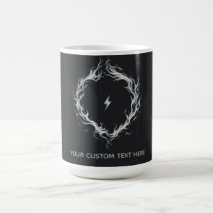 Caneca De Café Círculo de Energia Abstrata – Texto Personalizável