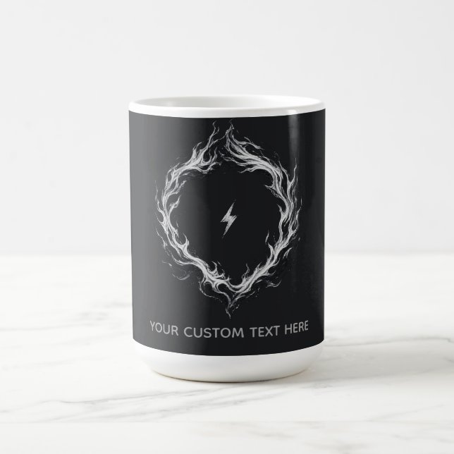 Caneca De Café Círculo de Energia Abstrata – Texto Personalizável (Centro)