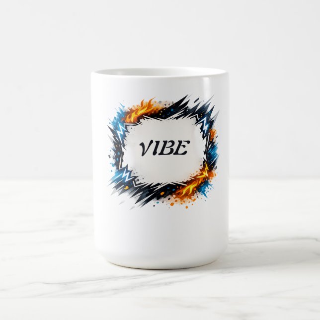 Caneca De Café Círculo de Energia – Design de Texto Personalizáve (Centro)