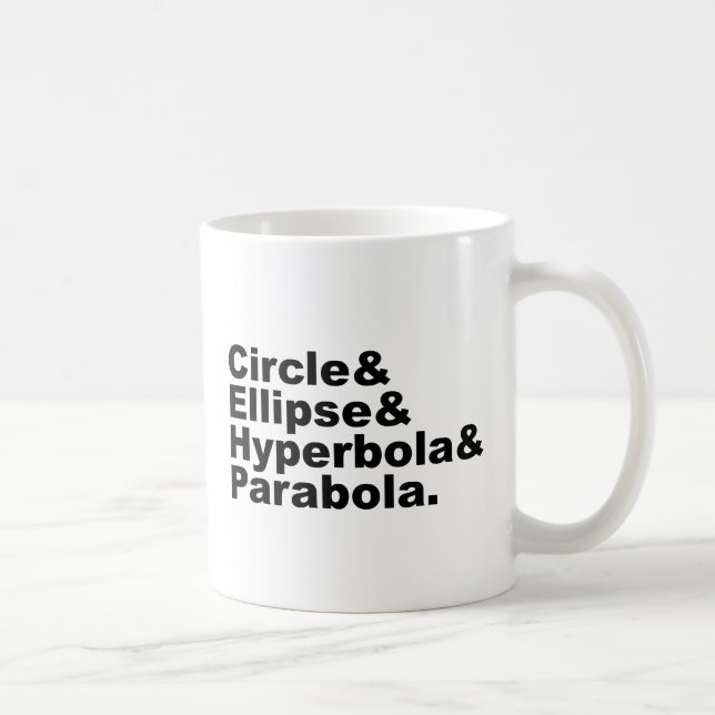 Caneca De Café Círculo Elipse Hipérbole Parábola | Seções Cônicas (Direita)