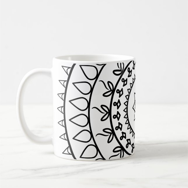 Caneca De Café Círculo espiritual da tatuagem de Mandala (Esquerda)