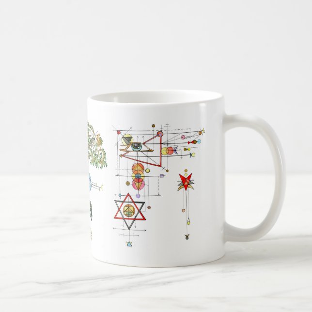Caneca De Café Círculo Mágico Estranho Sigil Chaos Magic Witchcra (Direita)