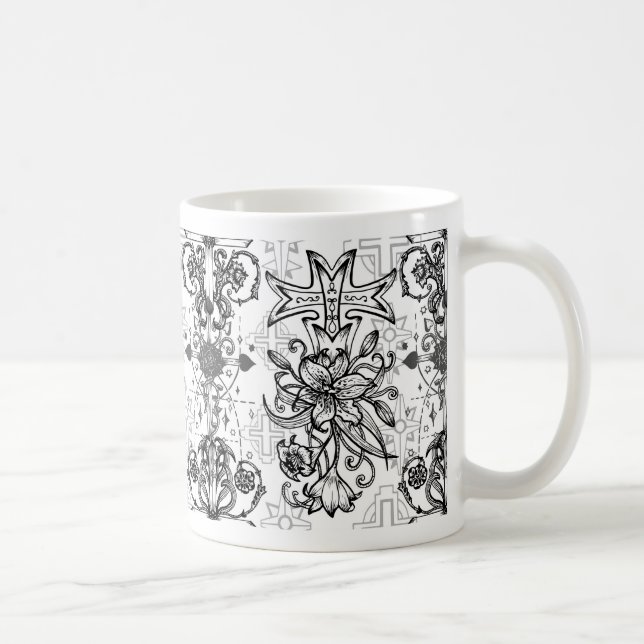 Caneca De Café Círculo Mágico Estranho Sigil Chaos Magic Witchcra (Direita)