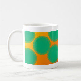 Caneca De Café círculo verde em laranja amarelo