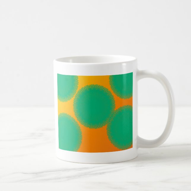 Caneca De Café círculo verde em laranja amarelo (Direita)