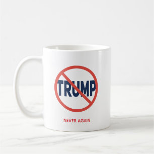 Caneca De Café Círculo Vermelho Sem Sinal Anti-Trump Opinião Polí