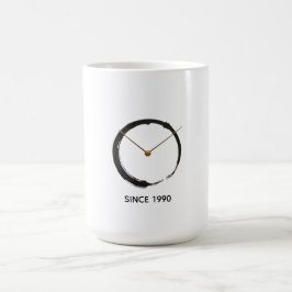 Caneca De Café Círculo Zen Enso - Wabi-Sabi Bordado Minimalista