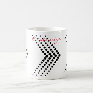 Caneca De Café Círculo Zigzag Chevron de meia-tona abstrato