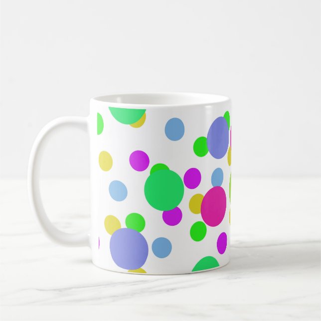 Caneca De Café Círculos abstratos contínuos pontos de confete div (Esquerda)