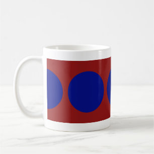 Caneca De Café Círculos azuis em vermelho