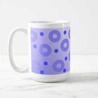 Caneca De Café Círculos Azuis Modernos e Pontos Azuis Reais