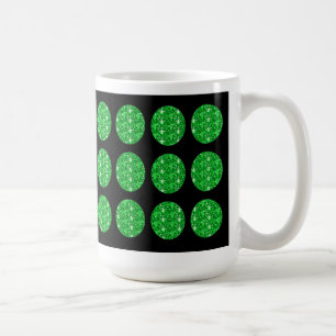 Caneca De Café Círculos Brilhantes Verdes De Mug A Preto