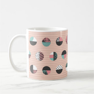 Caneca De Café Círculos com padrão gráfico sem costura. Vintag