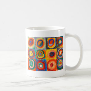 Caneca De Café Círculos Concentrados Quadrados de Kandinsky
