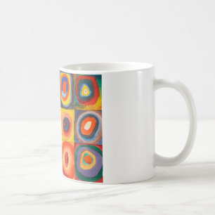 Caneca De Café Círculos Concentrados Quadrados de Kandinsky