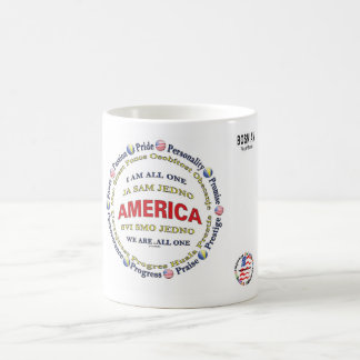 Caneca De Café Círculos da América - Bósnio