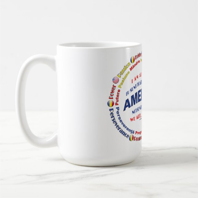 Caneca De Café Círculos da América - Romeno  (Esquerda)
