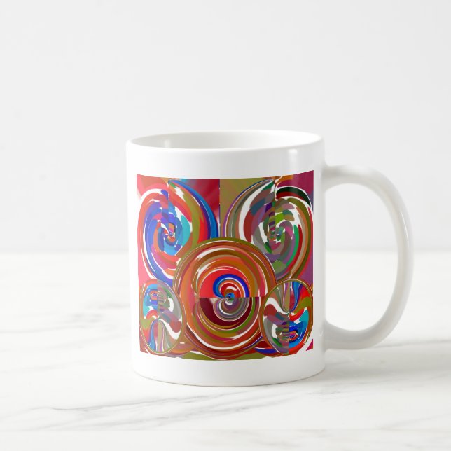Caneca De Café Círculos da limpeza da aura - mandala 7 da (Direita)