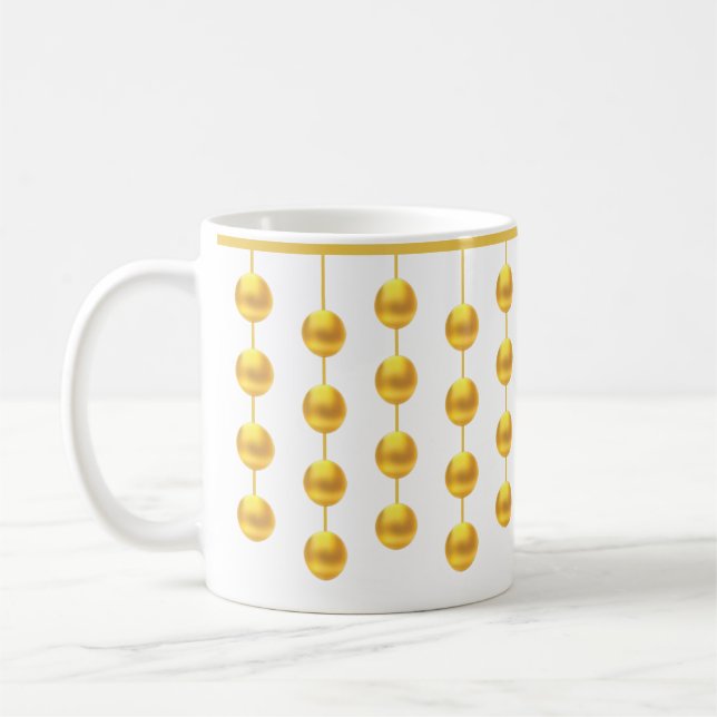 Caneca De Café Círculos Dourados Chic Pendurados (Esquerda)