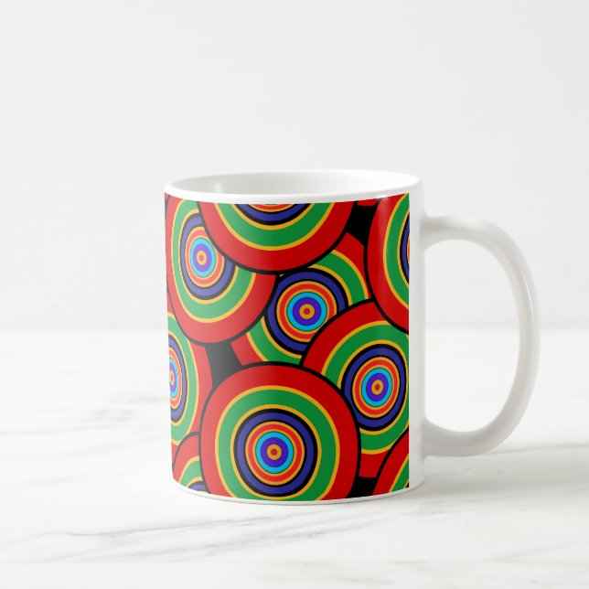 Caneca De Café Círculos e anéis retrô (Direita)