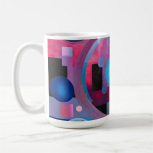 Caneca De Café Círculos e quadrados retrorreflectores em tons sua