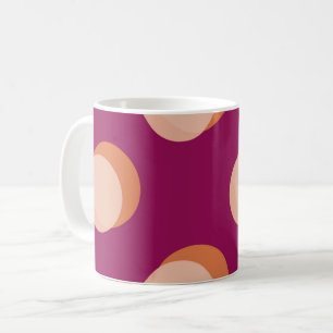 Caneca De Café Círculos e Sombras Retro Padrão Negrito Roxa