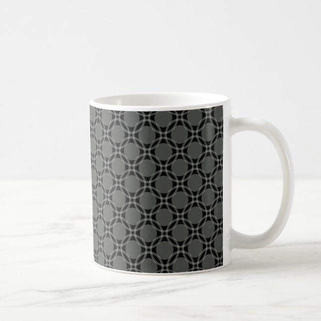 Caneca De Café Círculos Funciosos Mug, Cinzas Escuras (Direita)