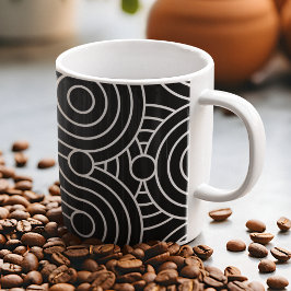 Caneca De Café Círculos Geométricos Sem Costura