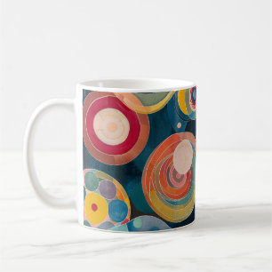 Caneca De Café Círculos Modernos de Meados do Século no estilo de