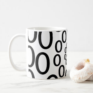 Caneca De Café Círculos negros e brancos geométricos