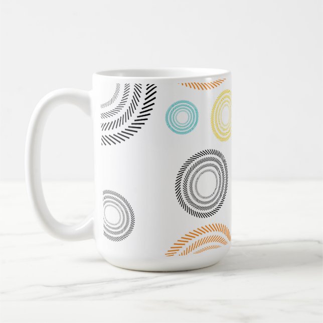 Caneca De Café Círculos simples, populares, modernos, legal (Esquerda)
