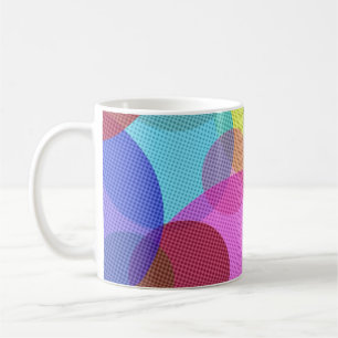 Caneca De Café Círculos Sobrepostos Arte Abstrata Colorida