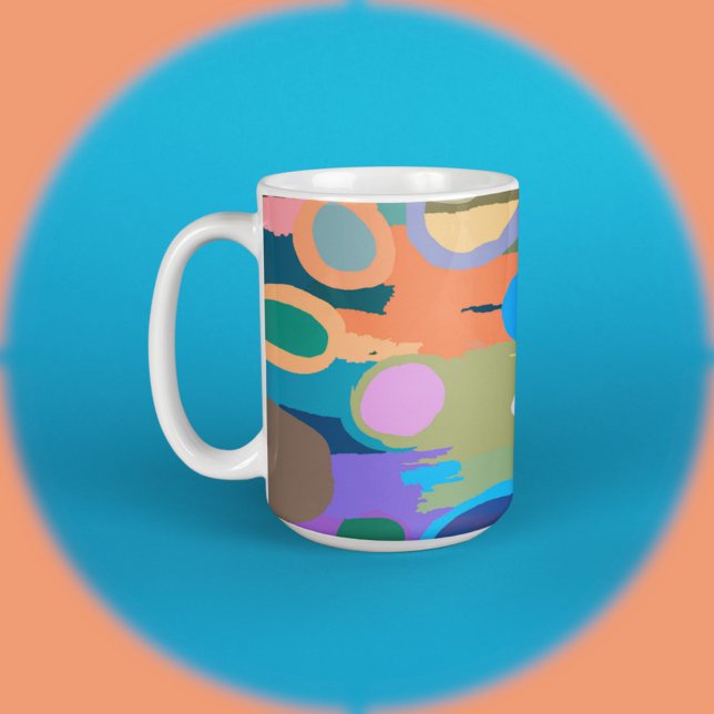 Caneca De Café Círculos Super Cores 2 (Criador carregado)