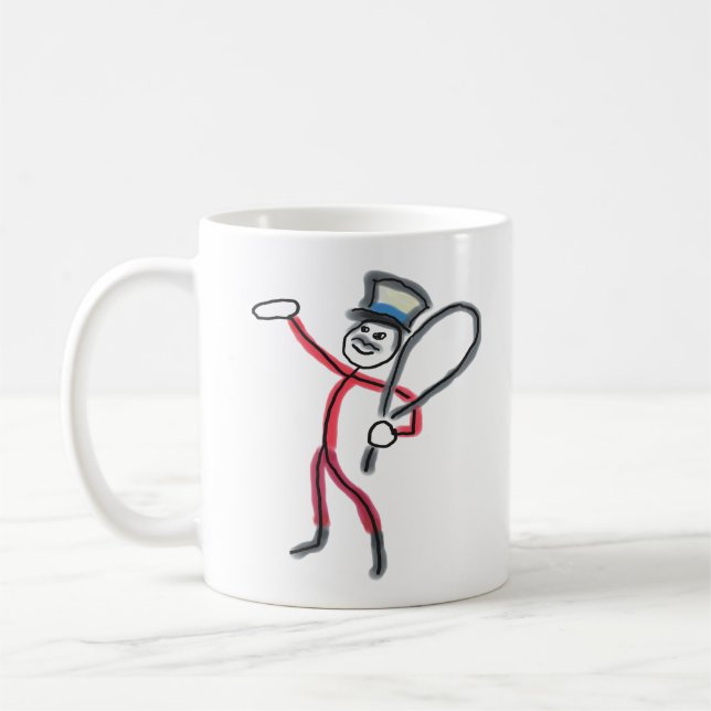 Caneca De Café Circus Ringmaster Stickman (Esquerda)