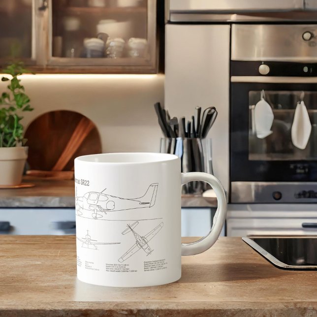 Caneca De Café Cirrus SR22 - Planos de desenho de projeto de aviã (Criador carregado)