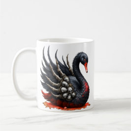 Caneca De Café Cisne Negro de Ossos – Elegância Gótica