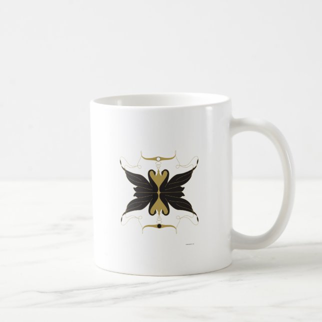 Caneca De Café Cisnes pretas e pombas (Direita)