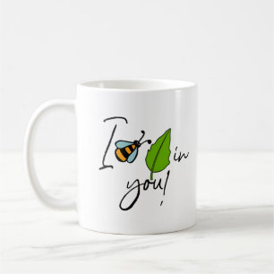 Caneca De Café Cita Cute Abelha Folha Em Você Positiva Divertida