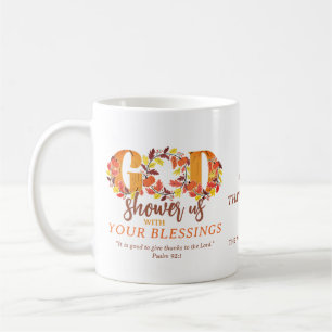 Caneca De Café Citação Bíblica de Agradecimento Religioso