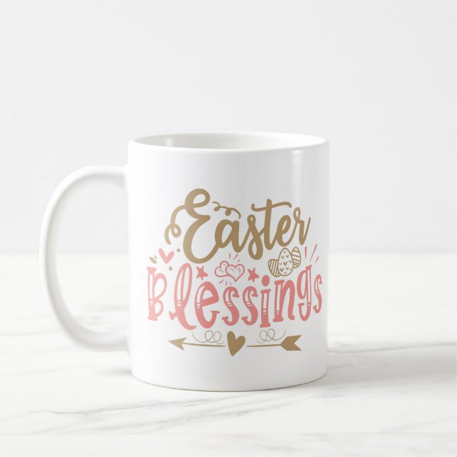 Caneca De Café Citação Bonito das Bênçãos da páscoa (Esquerda)
