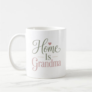 Caneca De Café Citação Comovente de Casa é o Coração da Vovó