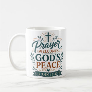 Caneca De Café Citação Cristã de Oração Deseja a Paz de Deus