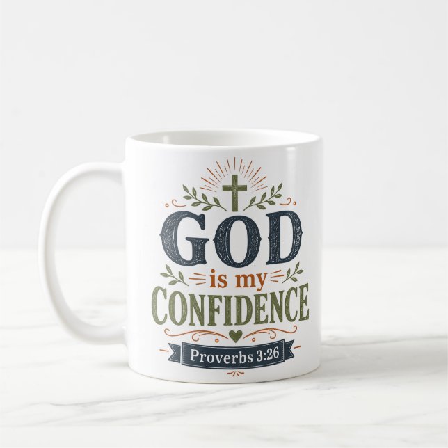 Caneca De Café Citação Cristã Deus é Minha Confiança (Esquerda)