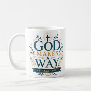 Caneca De Café Citação Cristã Deus Faz Um Caminho