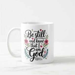 Caneca De Café Citação Cristã Elegante: Esteja e Saiba