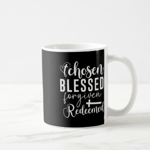 Caneca De Café Citação Cristã Escolhida Bendita Perdoada Redimida