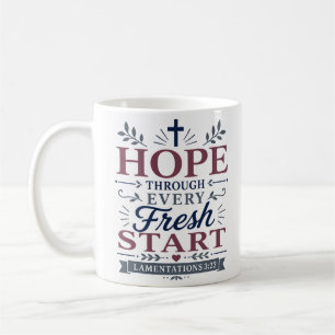 Caneca De Café Citação Cristã Esperança Através de Todo Novo Come