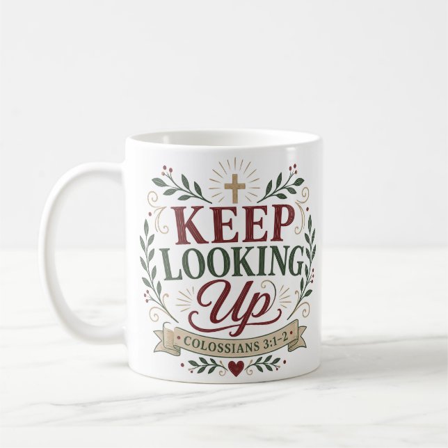 Caneca De Café Citação Cristã Espiritual Continue Olhando para Ci (Esquerda)